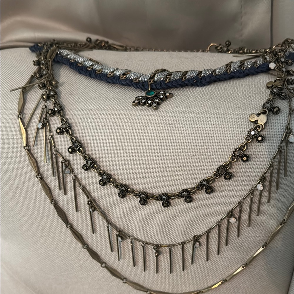 Elegant Gold and Silver Layered Necklace Set